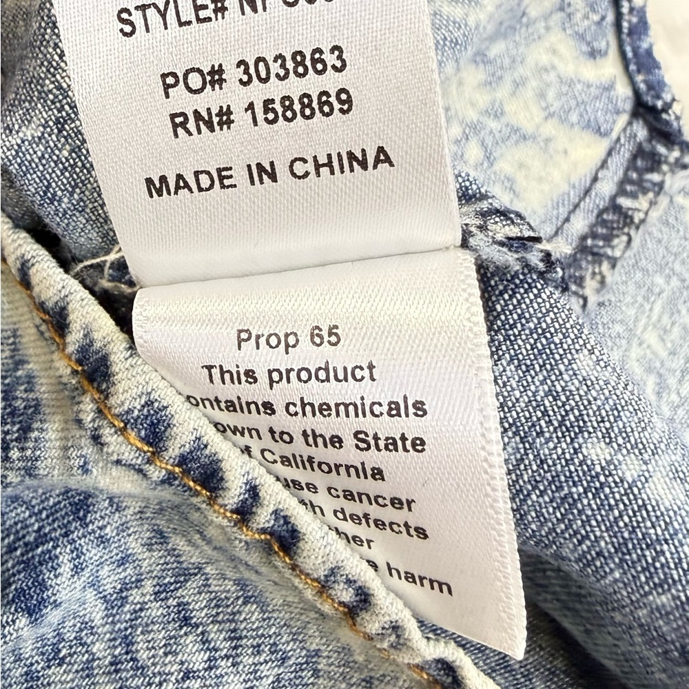 Denim faux crop top distressed look Romper 80’s, 90’s acid wash retro look - Picture 8 of 9